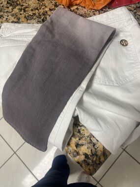Tory Burch White Chinos with Gray Ombre Leg